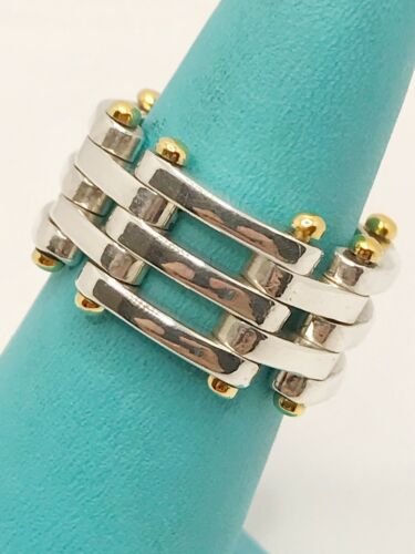 Tiffany & Co. 18KYG & SS Gatelink Ring Size 5.5 — DeWitt's Tiffany & Co. 18KYG & SS Gatelink Ring Size 5.5 — DeWitt's